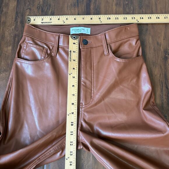 ABERCROMBIE & FITCH Curve Love 90s Straight Pants Brown Ultra HR - Picture 11 of 13